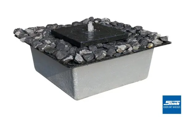 Gartenbrunnen-Set, Granitbrunnen, Steinbrunnen, Wasserspiel, Steinplatte als Springbrunnen, Zierbrunnen Stein, modular