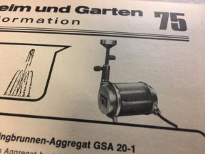 Slink Gartenbrunnen-Pumpe OASE UWP-20 von 1975